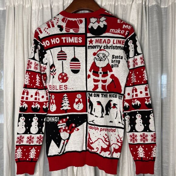 SEASONS GREETINGS Men’s Christmas Sweater Size M (Bx 1) - Picture 2 of 8
